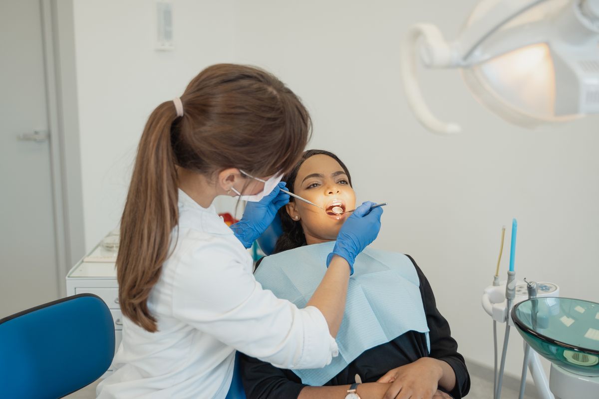 Young patient during a gentle dental exam
